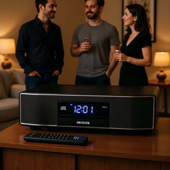 Aiwa Other - Sleek AIWA Exos Home Speaker 30W RMS Sound System Bluetooth, FM Radio, CD Player
